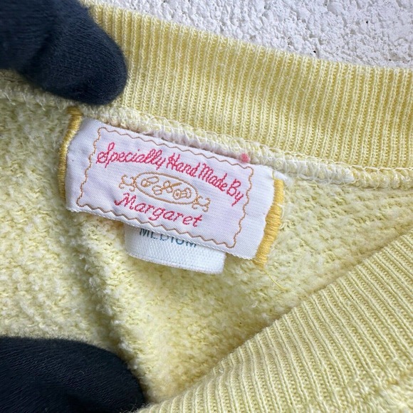 VTG Specially Handmade By Margaret Yellow Knit Pullover Koala Sweater Sz M - Picture 5 of 6